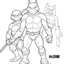 Raphael from TMNT surrounded by ASH from Pokémon and mister freeze from Batman  tattoo design idea