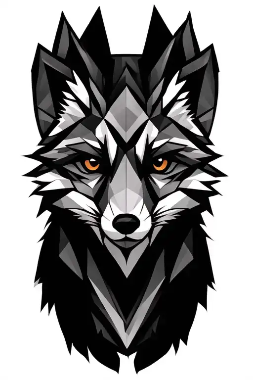 a cunning fox face geometric design more cruel tattoo design idea