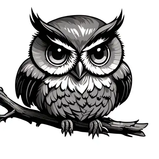 Cute Owl tattoo design idea