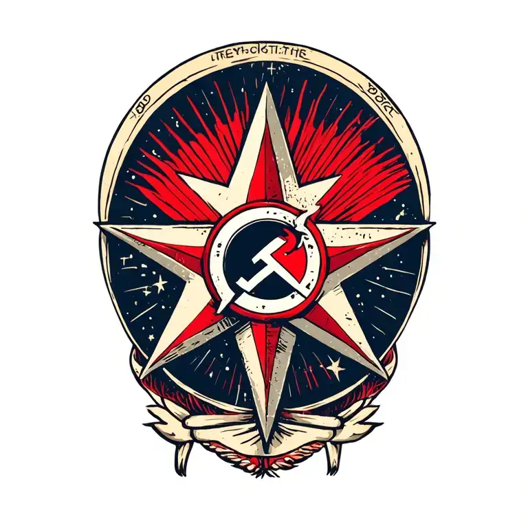 Communist Anarco Star tattoo design idea