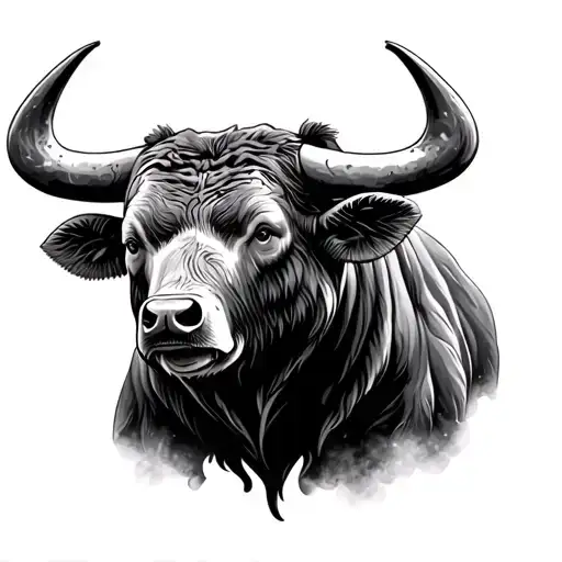stock market bull and bear head tattoo design idea