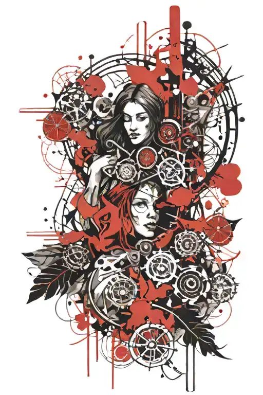 da Vinci theme sleeve tattoo tattoo design idea