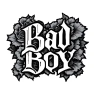 gothic font text "bad boy" tattoo design idea