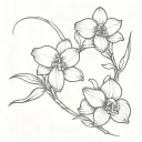 Hyacinth and Orchid intertwined tattoo design idea
