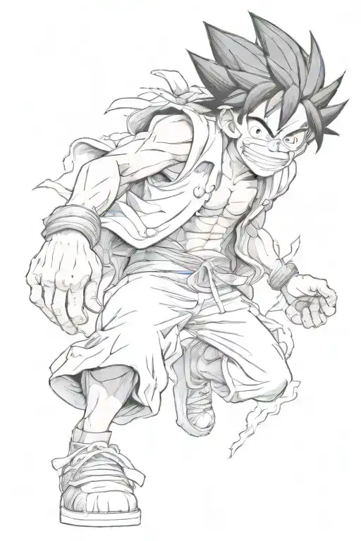 luffy gear 5 tattoo design idea