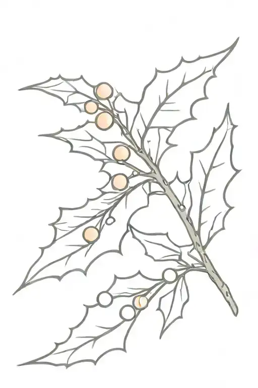 Holly branch tattoo design idea