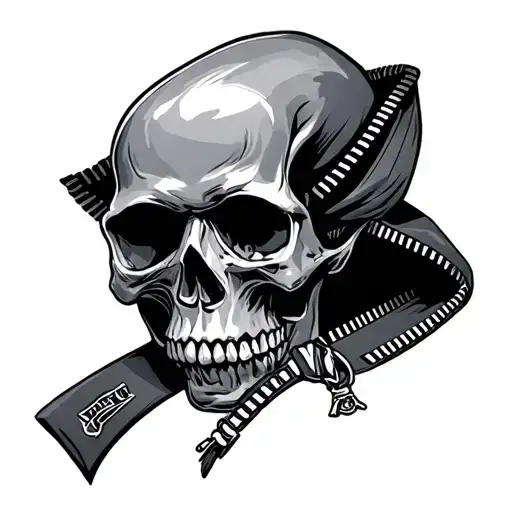 open zipper wirh skull tattoo design idea