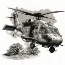 Black Hawk Helicopter tattoo design idea