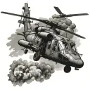 Black Hawk Helicopter tattoo design idea