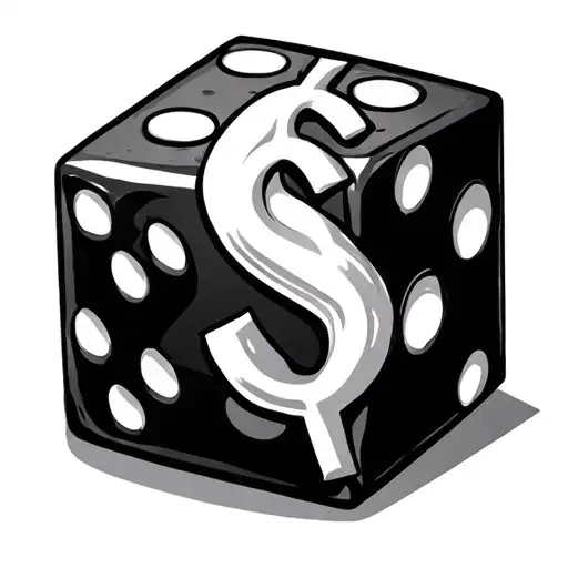 dollar sign and dice tattoo design idea