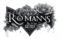 Romans 12:19 tattoo design idea
