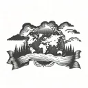 Banner like map tattoo design idea