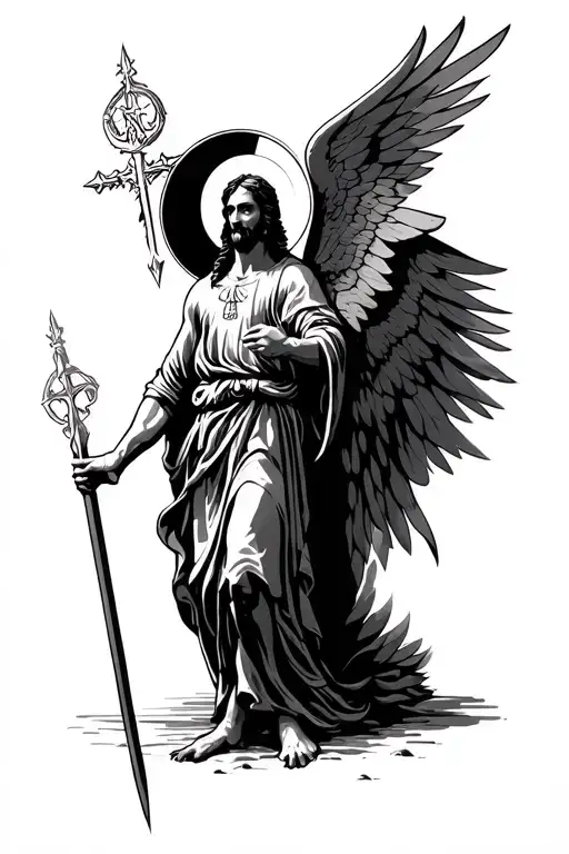 orthodox saint Micheal  tattoo design idea