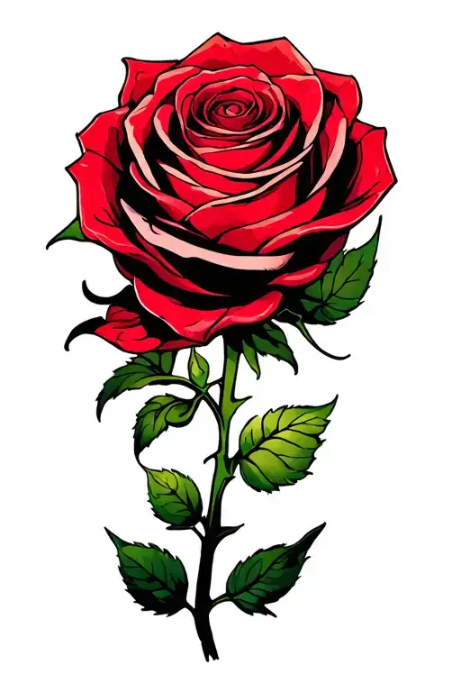 rosette color tattoo design idea