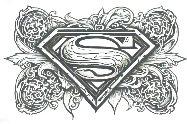 Superman logo wrapped tattoo design idea