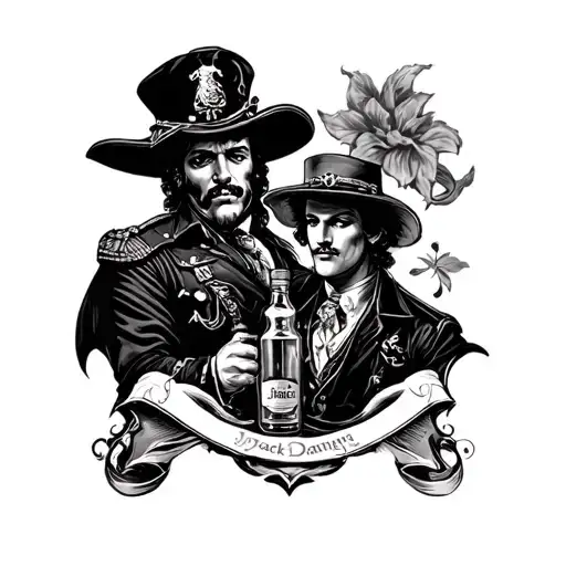 jack daniels and captain morgan tattoo design idea