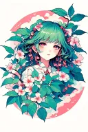 Cloud Japanese Leafs Cherry tattoo design idea