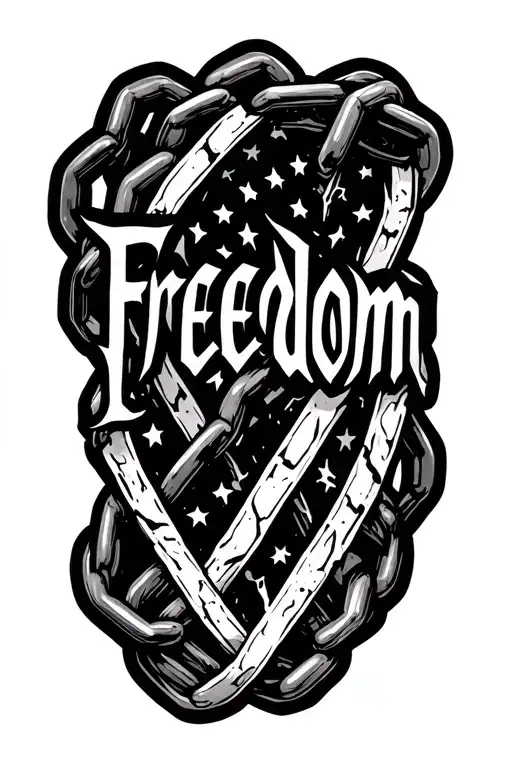 "Freedom" "Freedom" Broken Chains tattoo design idea