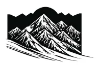 mountains and snowboarding silhouette tattoo design idea