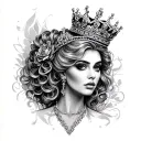 qos and bbc only queen tattoo design idea