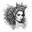 qos and bbc only queen tattoo design idea