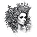qos and bbc only queen tattoo design idea