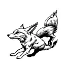 tow foxes chasing   tattoo design idea