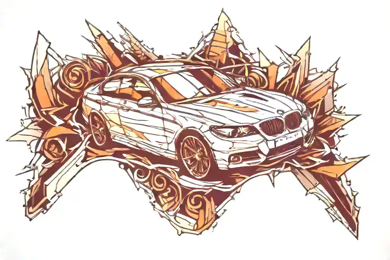 bmw car tattoo design idea