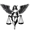 Nsfw lady justice tattoo design idea