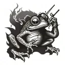 ninja frog smoking tattoo design idea