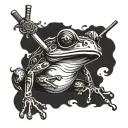 ninja frog smoking tattoo design idea