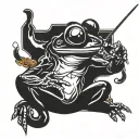 ninja frog smoking tattoo design idea