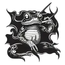 ninja frog smoking tattoo design idea