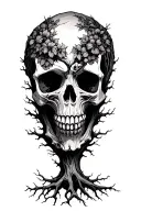 tree with skull roots shaped like they tattoo design idea