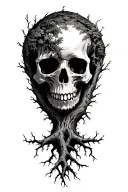 tree with skull roots shaped like they tattoo design idea