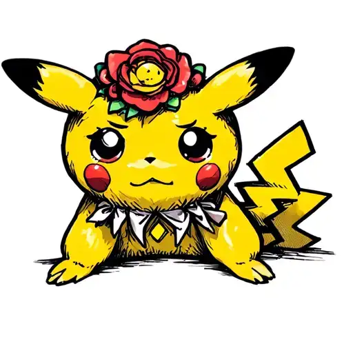 voodoo doll pikachu pokemon tattoo design idea