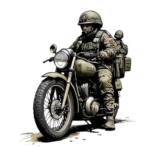 russian moto army evacuation tattoo design idea