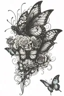butterfly person fusion tattoo design idea