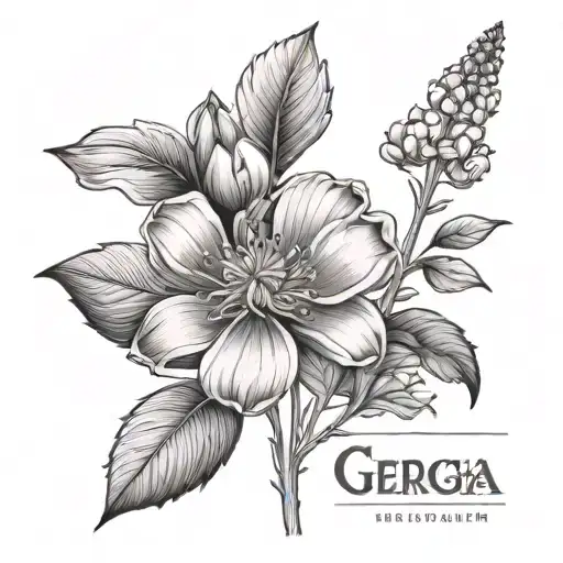 June birth flower with the name Georgia in the stem  tattoo design idea