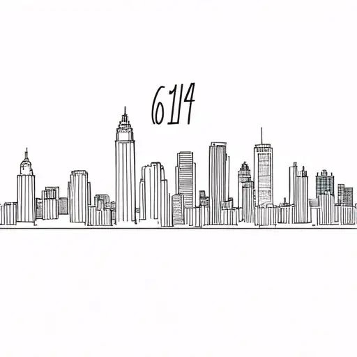 "614" Columbus Skyline tattoo design idea