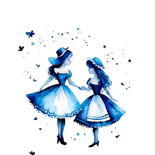 alice and wonderland medium size dark theme tattoo design idea