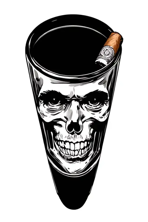 Whiskey And Cigar tattoo design idea