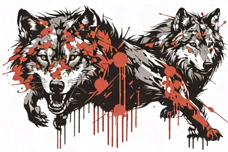 wolf and claw his way tattoo design idea