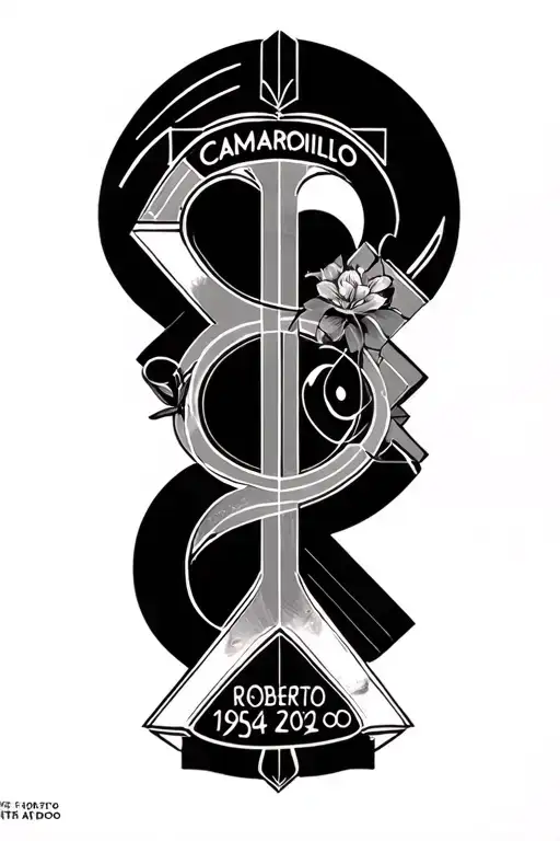 "roberto camarillo 1954-2024" geometric design tattoo design idea