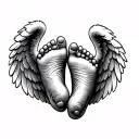 Baby Feet With Angel Wings tattoo design idea