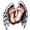 Baby Feet With Angel Wings tattoo design idea