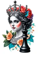 Chess queen tattoo design idea
