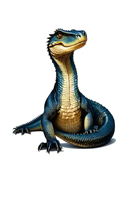 Komodo dragon coiled tattoo design idea