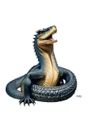 Komodo dragon coiled tattoo design idea