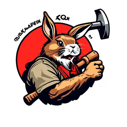 bux bunny holding hammer and sickle anticapitalist  tattoo design idea